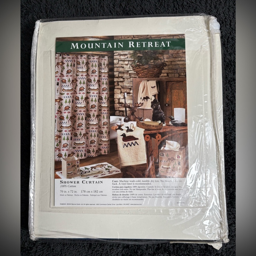 NEW in Package Bacova Mountain Retreat Single Panel Shower Curtain-70” x 72” - Picture 2 of 3